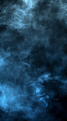 Obraz premium vertical sky blue fog on black background, Ai generated Images