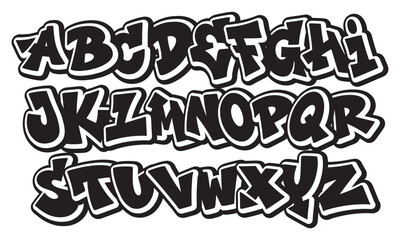Hand drawn graffiti style alphabet. vector graffiti alphabet on white background © дима селиванов