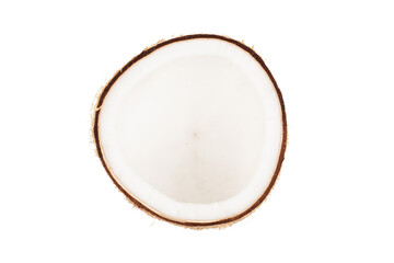 a half cracked coconut isolated transparent