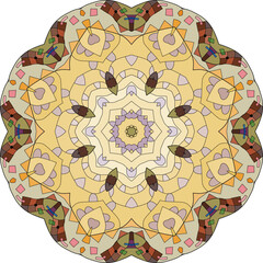 Colorful cute Mandala. Decorative unusual round ornaments.