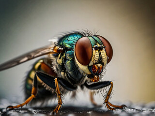 Super Closeup View of a Flys Right Eye