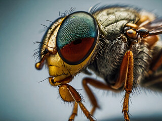 Super Closeup View of a Flys Right Eye