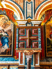 Interior of the Chapel of Saint Sebastian, Ermida de Sao Sebastiao at Tavira, Algarve, Portugal.