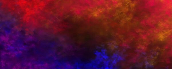 Dark concrete wall beautiful orange and dark ocean background. Colorful Stained stony rusty wall background. Aquamarine and pink Abstract Glowing Space Stars. Vintage paper textured aquarelle