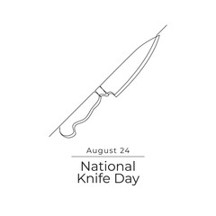 Obraz premium National knife day line art vector design. vector line ribbon. continuous line. eps 10.