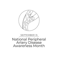National Peripheral Artery Disease Awareness Month line art vector design. vector ribbon. eps 10. continuous line.