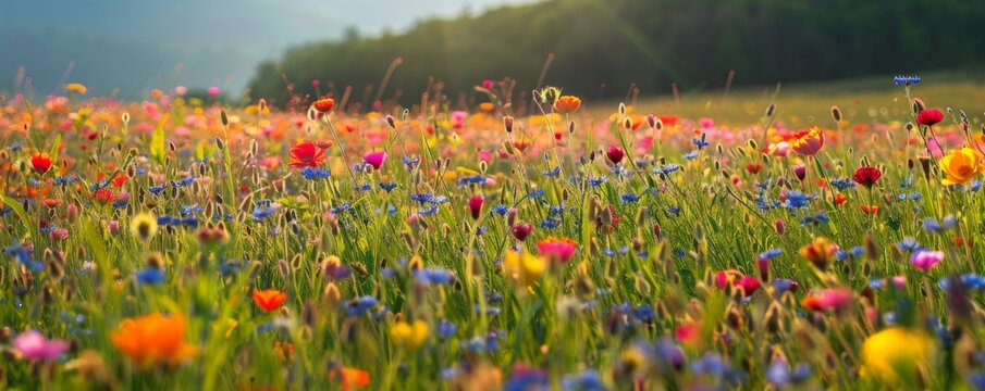 Wildflower field in full bloom