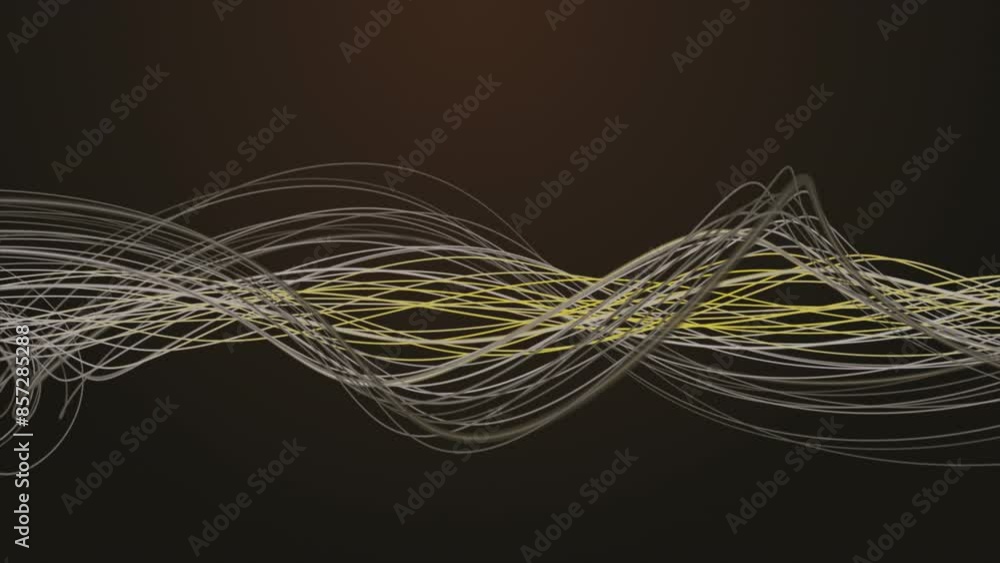 Poster futuristic video animation with stripe wave object in slow motion, 4096x2304 loop 4k
