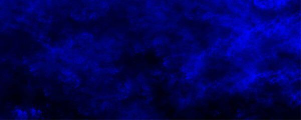 Blue background with clouds, dark blue grunge texture with grainy, Light ink canvas for modern creative grunge design. Watercolor on deep dark blue paper background. Vivid textured aquarelle painted	