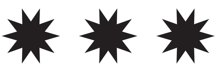 Bahai icon set. nine pointed Baha vector icon. Persian star symbol for UI designs.