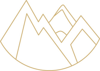 Minimalist Mountain Hill Outline Element