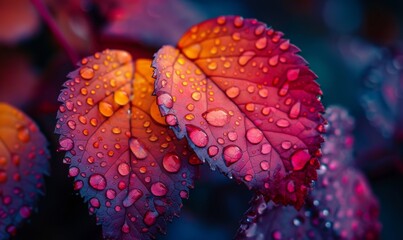 Water droplets on a leaf