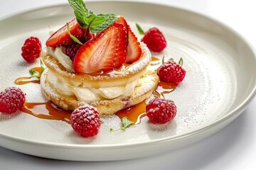 Mouthwatering Cardamom Shortcake with Juicy Maple Berries and Sweet Maple Syrup