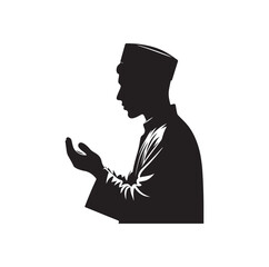 Muslim praying silhouette vector illustration 