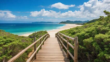 wooden bridge over the sea