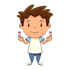 Child finger heart sign