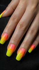 Intricate Nail Art Design with Vibrant Colors and Textured Patterns on Elegant Manicured Hand