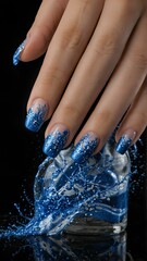 Intricate Nail Art Design with Vibrant Colors and Textured Patterns on Elegant Manicured Hand