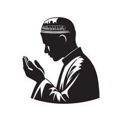 Muslim praying silhouette vector illustration 