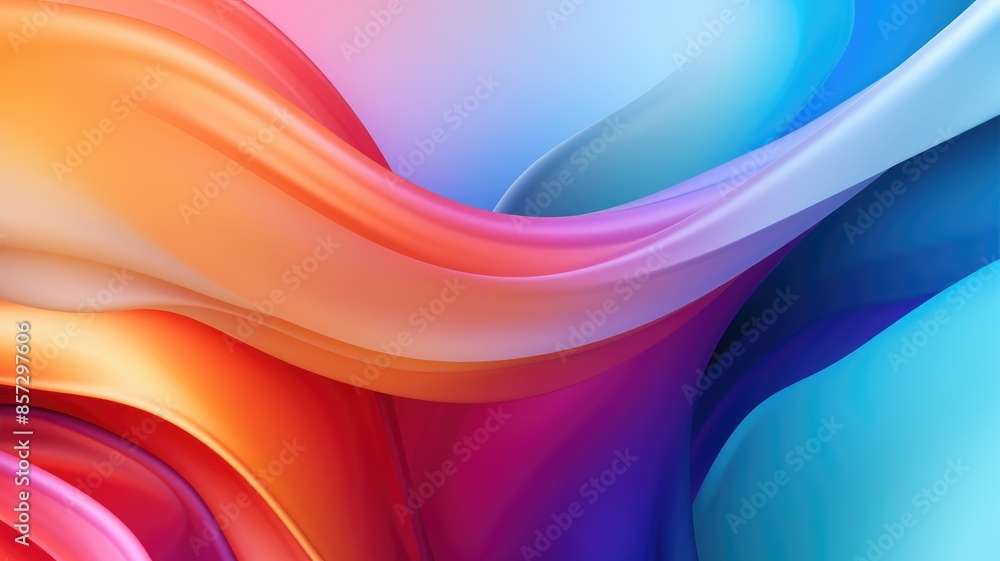 Poster abstract wavy pattern in vibrant orange and blue hues. abstract artwork with colorful waves that app