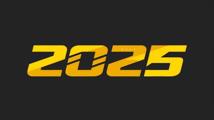 "2025" year displayed in bold yellow digits on a black background
