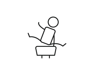 Stick man gymnast icon vector symbol design illustration