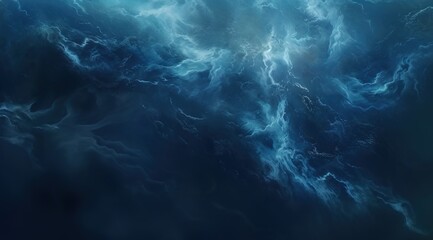 Abstract blue watercolor background with dark clouds. 
