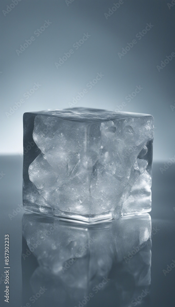 Poster a cube of ice on a transparent background