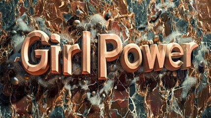 Brown Marble Empowerment and Feminism concept art poster.