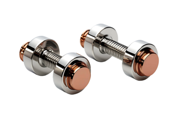 Metal Cufflink isolated on transparent background.