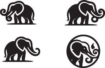 silhouette Elephant logo icon