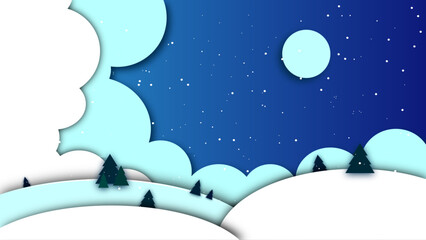 winter night landscape