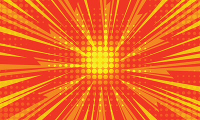 Comic radial lines retro pop art background