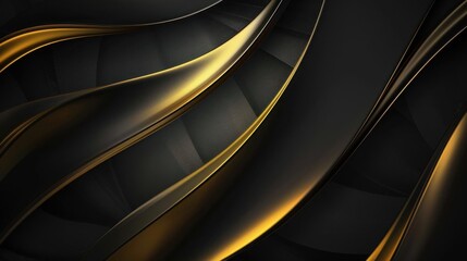 Obraz premium Abstract black and gold background with smooth gradient