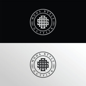 ModaStyle Outfits Interlocking Letter Mark MSO Clothig Brand Logo Design