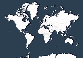 world map on black background © Stockchi