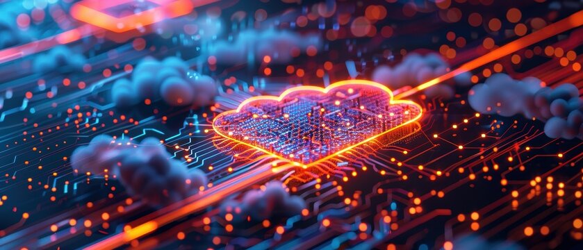 High- depiction of cloud-powered e-commerce platforms, highlighting real-time customer insights and sales analytics