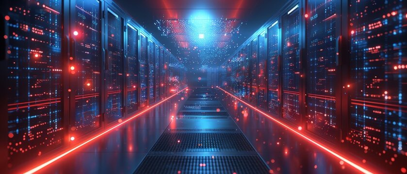 High- concept of edge computing and cloud collaboration, showing real-time data processing and minimal latency
