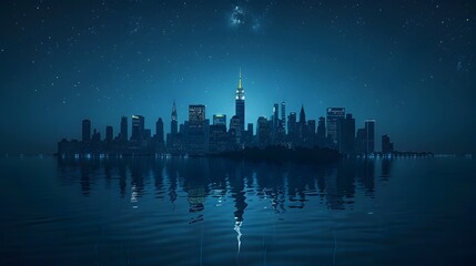 Illuminated Historic American Landmarks for Independence Day in Minimalist Art