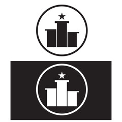 Vector icon of a Podium with a Star for Achievement and Award Recognition for UI designs. vector Illumination. EPS 10/AI