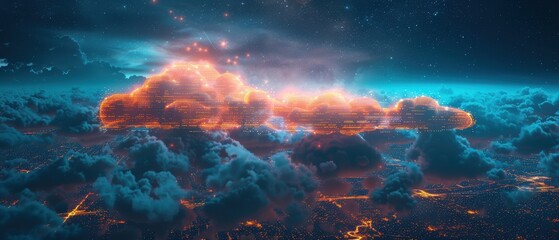 Obraz premium of cloud-based communication tools in , showcasing real-time data exchange and enhanced connectivity