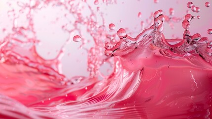 Experience the Vibrant Pink Splash with dynamic water movement, energetic splashing, and refreshing waveform