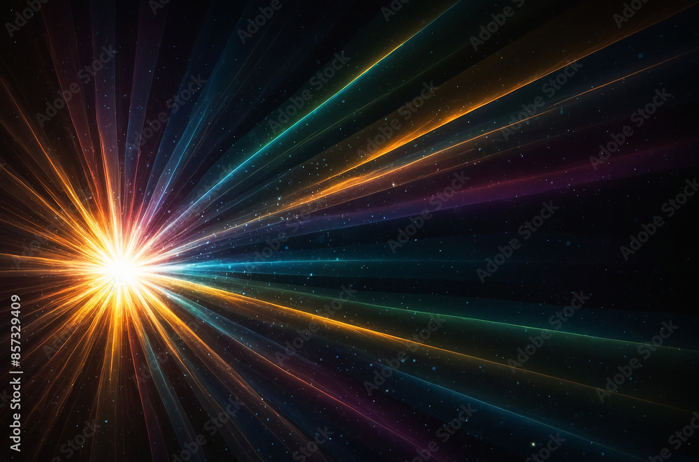 Poster abstract background with colorful rays