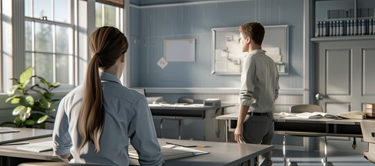 The Quiet Before the Storm in a Sunlit Classroom