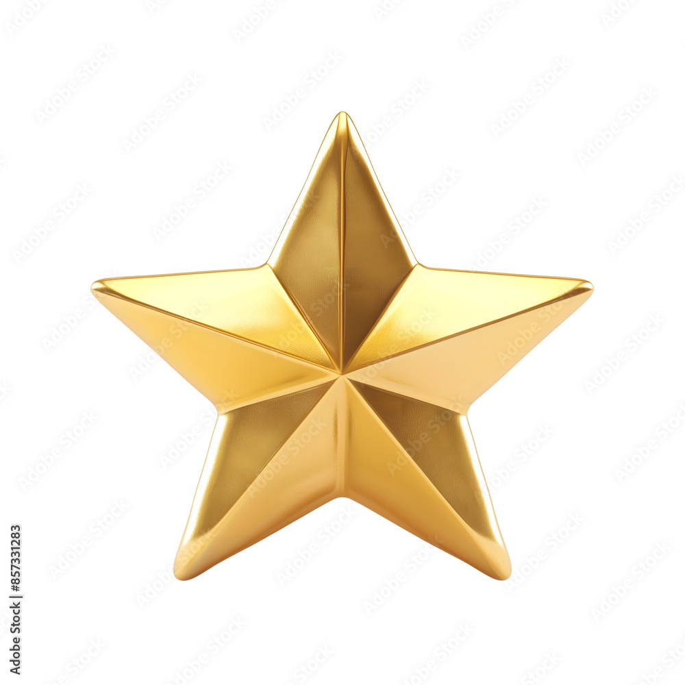 Poster golden star realistic 3d isolated on transparent background. generative ai