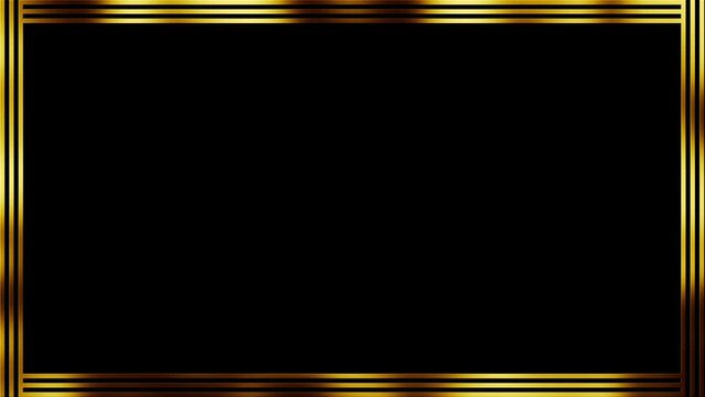 Elegant Gold Line Animation Luxurious Movement on a Dark Background