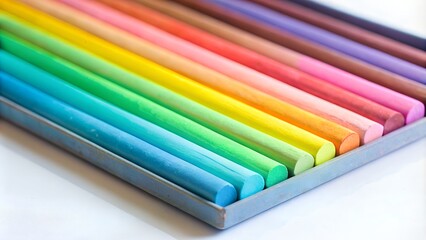 Fototapeta premium a set of dry pastels for painting on a white background