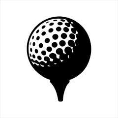Golf ball silhouette isolated on white background. Golf ball icon vector illustration design.