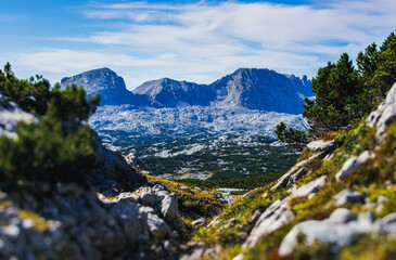 A beautiful view from Krippenstein, Obertraun. Alps, Austria.