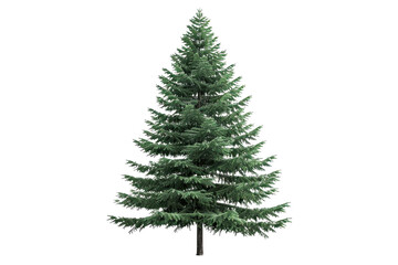 Fototapeta premium High-quality image of a full green pine tree isolated on a transparent background. perfect for seasonal designs and nature projects.
